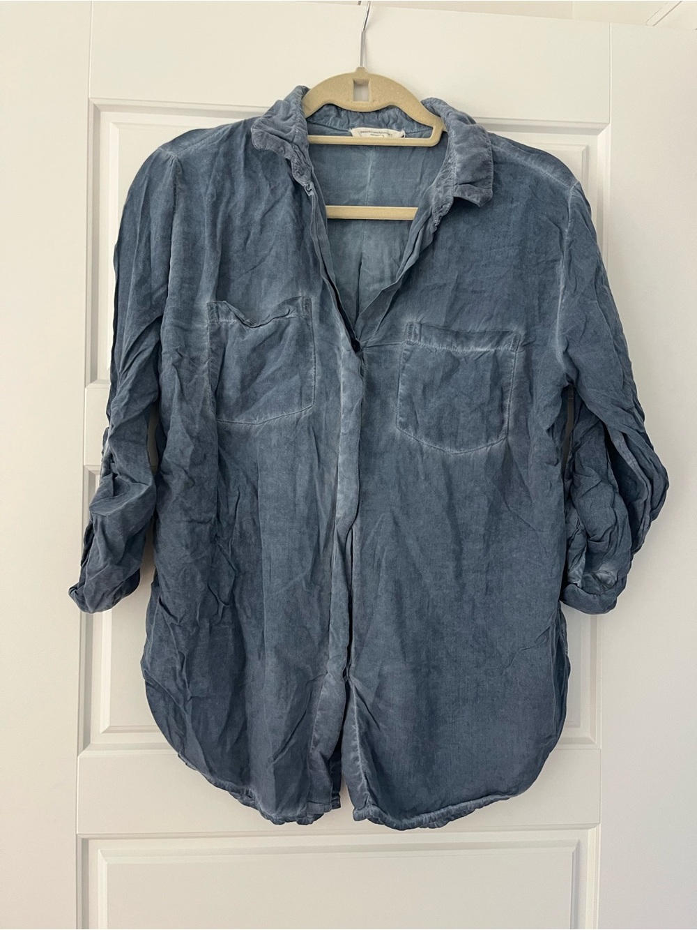 beachlunchlounge Washed Blue Button-Down Shirt